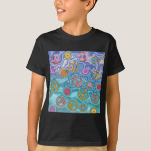 Retro 60er Friedens-Ozeanwellen-Bekleidungsgeschen T-Shirt