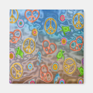 Retro 60er Friedlich Ocean Life Apparel Geschenke Magnet