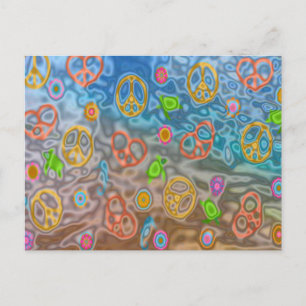 Retro 60er Friedlich Ocean Life Apparel Geschenke Postkarte