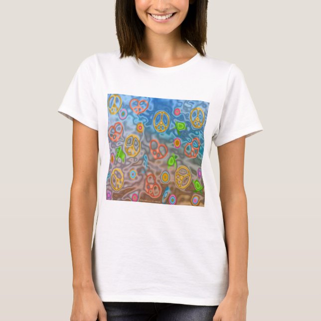 Retro 60er Friedlich Ocean Life Apparel Geschenke T-Shirt (Vorderseite)