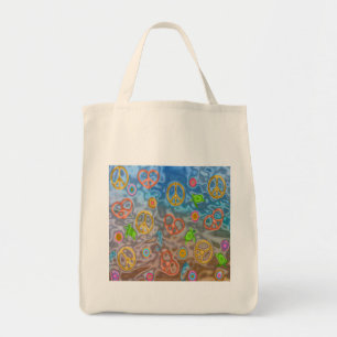 Retro 60er Friedlich Ocean Life Apparel Geschenke Tragetasche