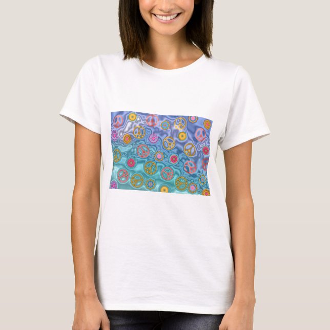 Retro 60er Friedlich Ocean Waves Apparel Geschenke T-Shirt (Vorderseite)