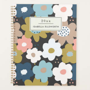 Retro 60er Groovy Floral Blume Personalisiert 2025 Planer