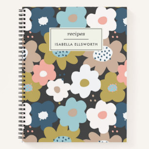 Retro 60er Groovy Floral Blume Personalisiert Reze Notizbuch