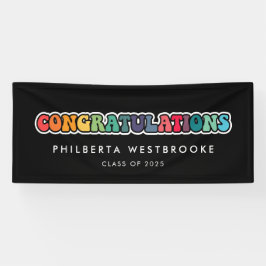 Retro 60er Hippie Graduierungsparty Herzlichen Glü Banner