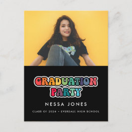 Retro 60er Hippie Spaß Abschlussfeier Foto Postkarte