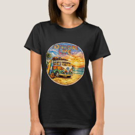 Retro 60er Hippie-Strand Sonnenuntergang | Abenteu T-Shirt