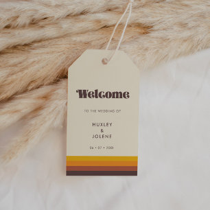 Retro 60er Hochzeitsempfang Geschenkanhänger