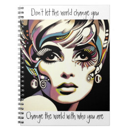 Retro 60er Jahre - Gesicht und Zitat Notizblock