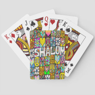 Retro 60er Jahre psychedelische Shalom LOVE Spielk Spielkarten