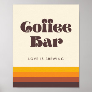 Retro 60er Jahre Vintage Mid Century Coffee Bar Sc Poster