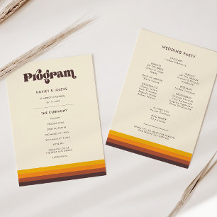 Retro 60er Jahre Vintage-Mid-Century-Hochzeit Programm