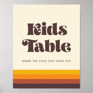 Retro 60er Jahre Vintage Mid Century Kidertisch-Sc Poster