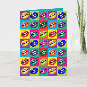 Retro 60er Lippen Popkultur Art Deco Personalisier Karte