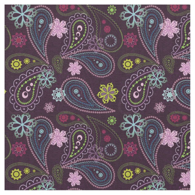 Retro 60er Paisley DIY Maske Stoff (Nahaufnahme)