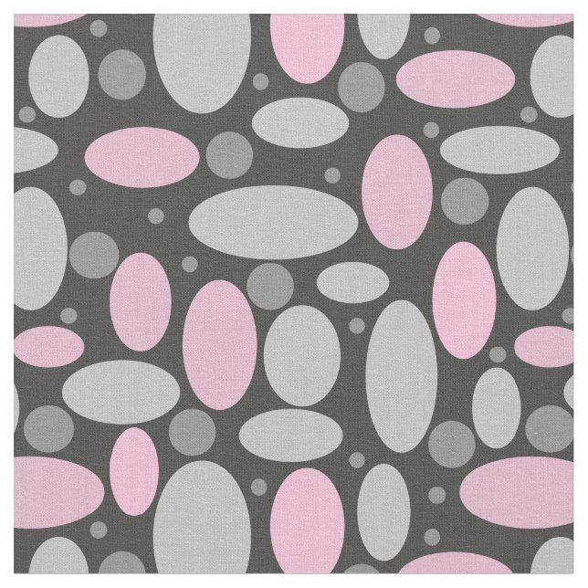 Retro, 60er, Polka Punkte, grau und rosa Stoff (Nahaufnahme)