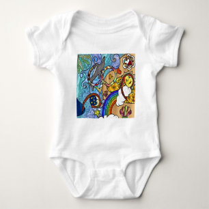 Retro 60er Psychedelic am Strand Geschenke Apparel Baby Strampler