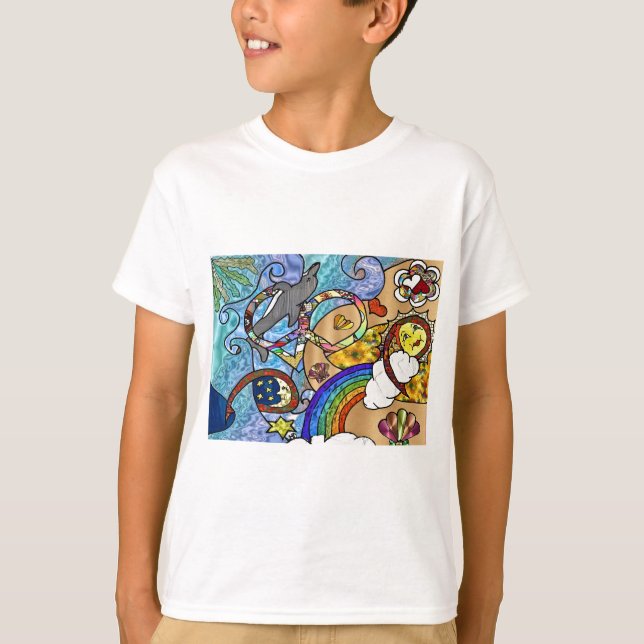 Retro 60er Psychedelic am Strand Geschenke Apparel T-Shirt (Vorderseite)