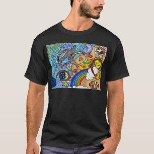 Retro 60er Psychedelic am Strand Geschenke Apparel T-Shirt