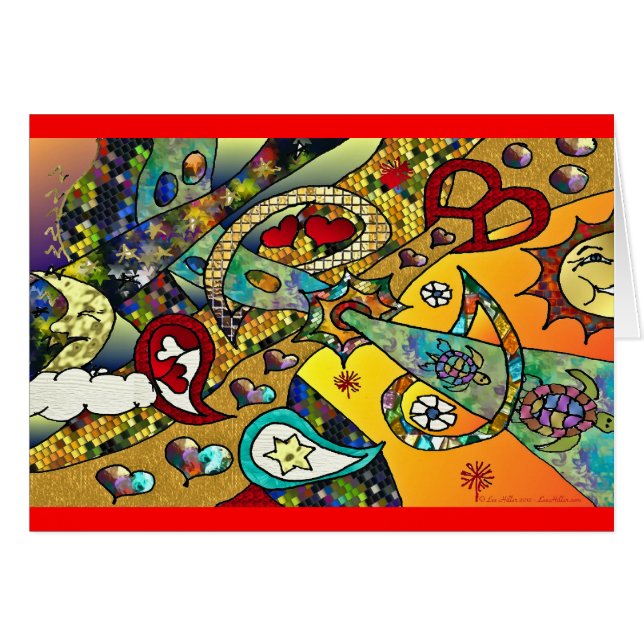 Retro 60er Psychedelic Cycle of Life Geschenke App (Vorderseite (Horizontal))