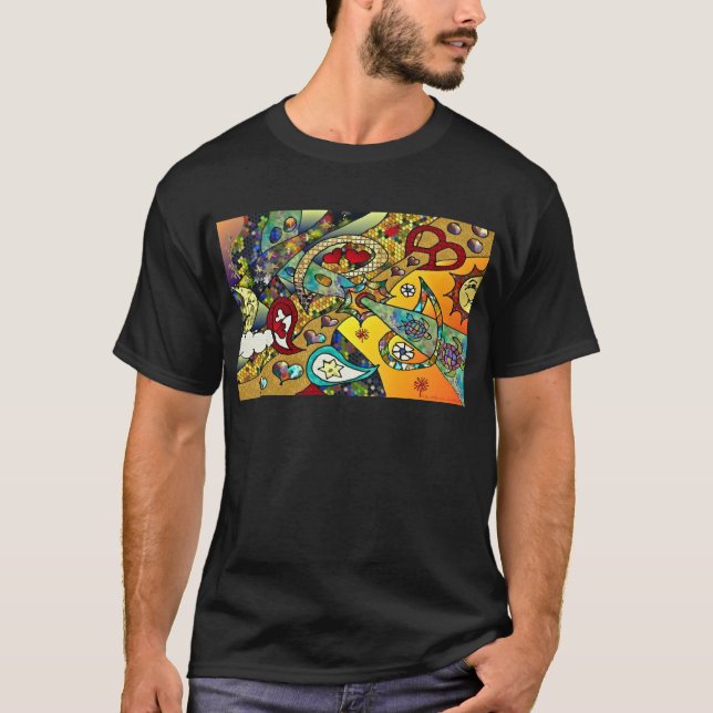 Retro 60er Psychedelic Cycle of Life Geschenke App T-Shirt (Vorderseite)