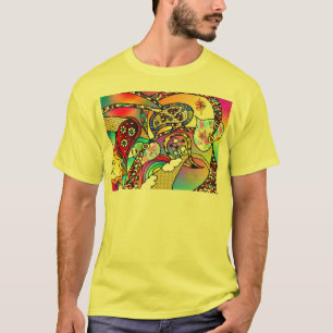 Retro 60er Psychedelic Hearts Paisley Gifts Appare T-Shirt