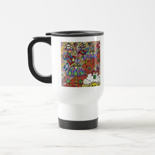 Retro 60er Psychedelic Magic Mushroom-Tasse Reisebecher (Links)