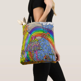 Retro 60er Psychedelic Magic Mushrooms Tote Bag