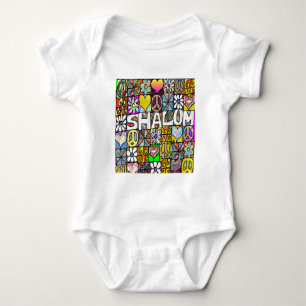 Retro 60er Psychedelic Shalom LIEBE Apparel Gesche Baby Strampler