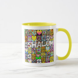 Retro 60er Psychedelic Shalom LIEBE Tasse