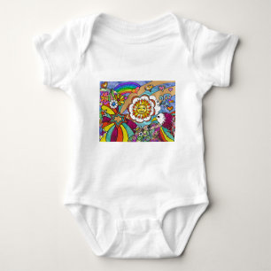 Retro 60er Psychedelic Sunshine Eagle Apparel Gesc Baby Strampler
