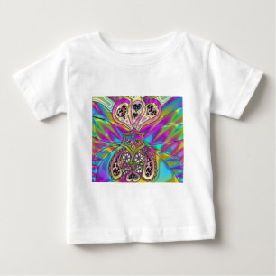 Retro 60er psychedelische Herzen Blumen Geschenke  Baby T-shirt