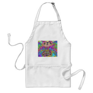 Retro 60er psychedelische Herzen Blumen Geschenke  Schürze