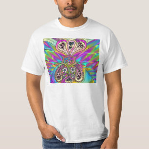 Retro 60er psychedelische Herzen Blumen Geschenke  T-Shirt