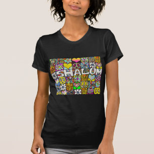 Retro 60er psychedelische Shalom LOVE Bekleidung G T-Shirt