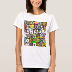 Retro 60er psychedelische Shalom LOVE Bekleidung G T-Shirt