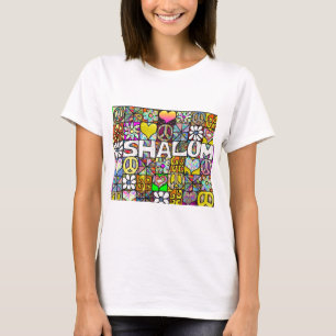 Retro 60er psychedelische Shalom LOVE Bekleidung G T-Shirt