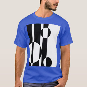 Retro 60er Schwarz und Weiß Op Art Grafik T-Shirt