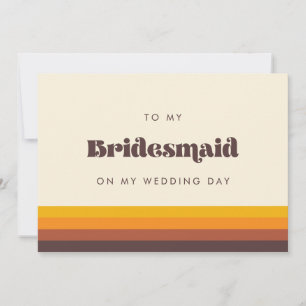 Retro 60er To my Bridesmaid auf meiner Hochzeitsta Einladung