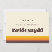 Retro 60er Vintag Bridesmaid Danke Karte