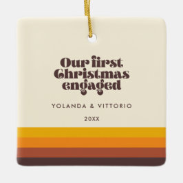 Retro 60er Vintag Erstes verlobtes Foto Keramikornament