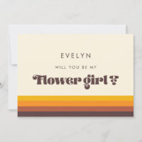 Retro 60er Vintag Flower Girl Vorschlag Card