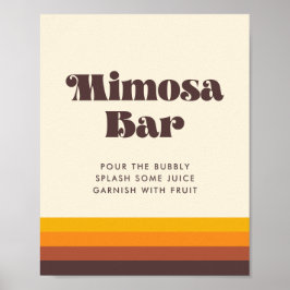 Retro 60er Vintag Mid Wedding Flip Flops Sign Poster