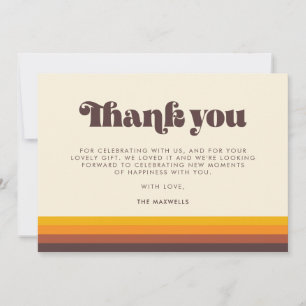 Retro 60er Vintag Mitte Jahrhundert Babydusche Dankeskarte