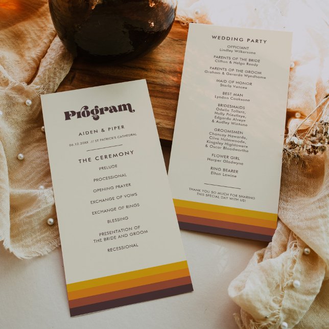 Retro 60er Vintag Mitte Jahrhundert Hochzeit Programm (Von Creator hochgeladen)