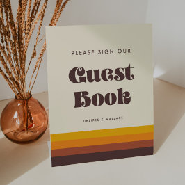 Retro 60er Vintag Mitte Jahrhundert Unterschreiben Sockelschild