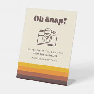 Retro 60er Vintag Oh Snap Wedding Hashtag Sockelschild