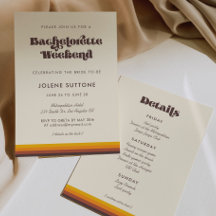 Retro 60er Vintage Farben Bachelorette Wochenende