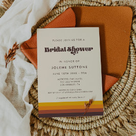 Retro 60er Vintage Farben Brautparty Einladung