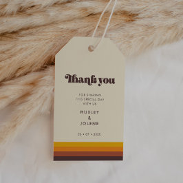 Retro 60er Vintage Farben Hochzeit Geschenkanhänger